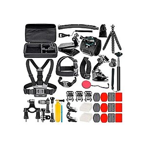 Kit Acessórios 4LIFE Action FL50 50 Em 1 para Câmera de Ação