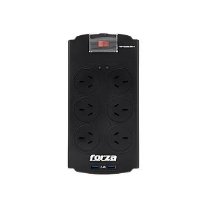 Filtro de Energia Forza FSP-602USB-A 6 Tomadas - Preto