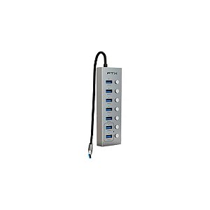 Hub USB FTX CT-HUBU7-Ag - USB-C - 7X USB - Cinza