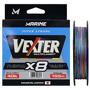 Tanza Multifilamento Marine Sports Vexter X8 Multicolor 0.29mm 40lb 150m