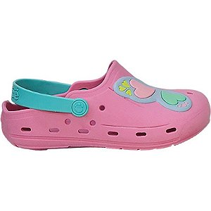Sandália Infantil Pé com Pé 55165-1858 - Rosa Bebê/Verde
