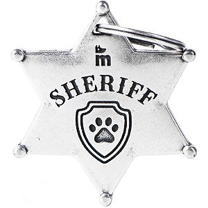 Placa de identificação MyFamily Bronx Estrela do Xerife BHSHERIFF02 - Prata