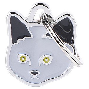 Placa de identificação MyFamily Chartreux MF35 - Cinza