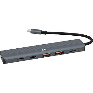 Hub USB-C Mtek DS-61TC 6 em 1 USB 3.2 - Cinza