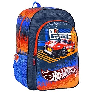 Mochila Escolar Hot Wheels Limite Máximo 75145 (Azul)