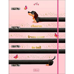 Caderno Argolado com Elástico Tilibra Brownie The Dog - 48 Folhas