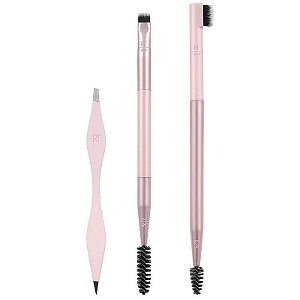 Kit Pincel para Sobrancelhas + Pinça Real Techniques Shaping | 0065 (3 Peças)