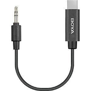 Adaptador Boya BY-K2 para Microfone Macho 3,5mm TRS a Macho USB-C