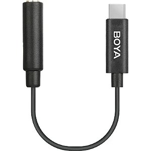 Adaptador Boya BY-K4 para Microfone 3.5MM TRS Fêmea para USB-C Macho