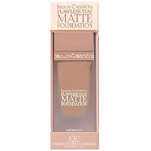 Base Líquida Beauty Creations Flawless Stay Matte Foundation 12C - 30mL