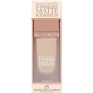 Base Líquida Beauty Creations Flawless Stay Matte Foundation Cor 1N - 30mL