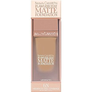 Base Líquida Beauty Creations Flawless Stay Matte Foundation 6N - 30mL
