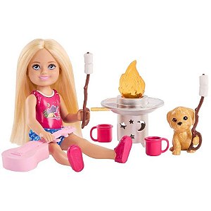 Boneca Chelsea Aventuras ao Ar Livre Família e Amigos Barbie Mattel - JJV61
