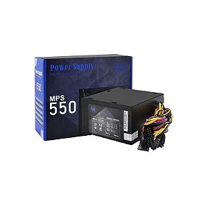 Fonte 550W Mtek MPS550 Real Gamer 24 Pinos (Ventoinha de 12cm)