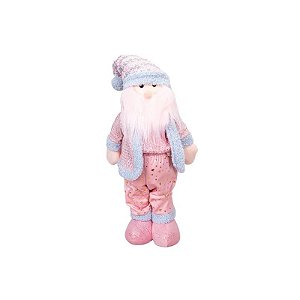 Boneco de Neve Decorativo de Natal Rosa 48CM