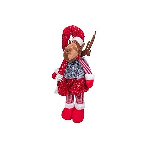 Boneca Rena Decorativa de Natal 76 cm