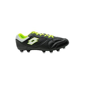 Calçado de Futebol Lotto Tacto FG Campo Preto-Verde US 7.5