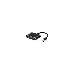 Cabo Adaptador USB 3.0 para HDMI Fêmea / VGA Fêmea 2K - Preto