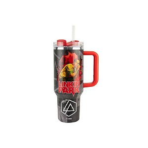 Copo Térmico Weedoo Linkin Park - 1,2L - com Canudo - Preto