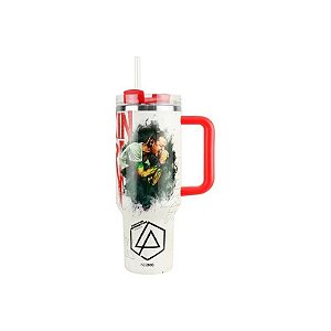 Copo Térmico Weedoo Linkin Park - 1.2L - com Canudo - Branco