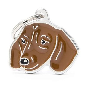 Placa de Identificação MyFamily Friends Cachorro Dachshund MF19NBROWN