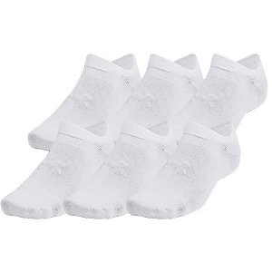 Meias Under Armour Essential No Show 1382611-100 (6 Pares)