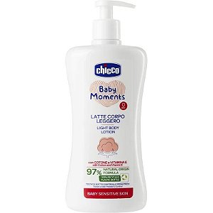 Creme Corporal para Bebê Chicco Baby Moments Pele Sensível 500mL