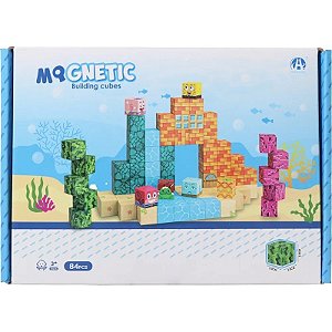 Jogo de Cubos Magnéticos de Construção Magnetic Building Cubes Chuang Huang - CH1402 (84 peças)