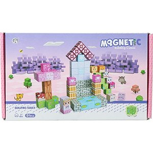 Jogo de Cubos Magnéticos de Construção Magnetic Building Cubes Chuang Huang - CH1384 (81 peças)