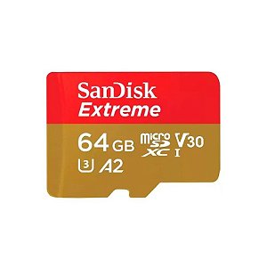 Cartão de Memória Sandisk Extreme Action Micro SD U3 64GB 2X1 - (SDSQXAH-064G-GN6AA)