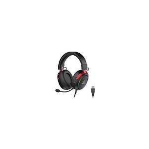 Fone Gamer Ajazz AHW10 RGB / com Fio - Preto / Vermelho (986185)