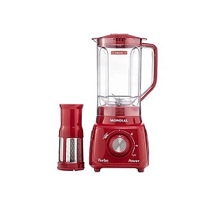 Liquidificador Mondial Turbo Power L-99-FR 550 Watts 2.2 Litros 3 Velocidades + Pulsar 220V ~ 50/60 Hz - Vermelho