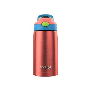 Garrafa Térmica Infantil Contigo Aubrey Autospout - Coral/Blue Poppy 384ML