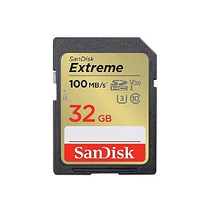 Cartão de Memória SD Sandisk Extreme U3 / V30 / 32GB / 100MBS - (SDSDXVT-032G-Gncin)