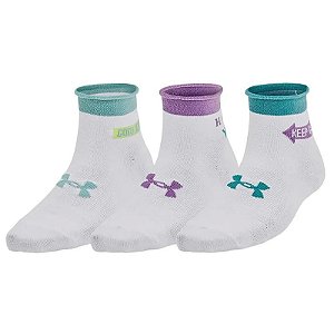 Meia Under Armour Essential Quarter 1384025-100 (3 Pares)