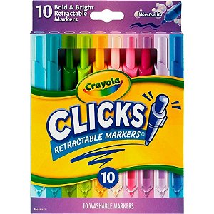 Marcador Crayola Clicks Lavável Retrátil 58-8373 (10 unidades)
