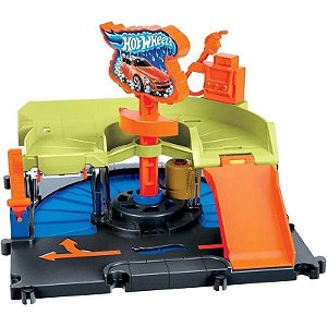 Lavagem de Carros Express Downtown da Hot Wheels City - Mattel HDR24 HDR27