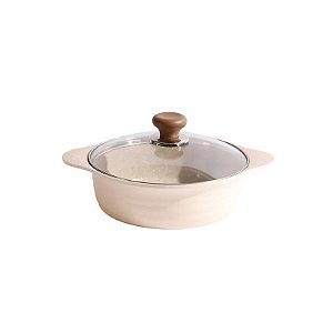 Panela de Cerâmica Ecoramic com Tampa Marfim 22CM