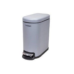 Lixeira de Aço Inoxidável 5L Cinza Fosco