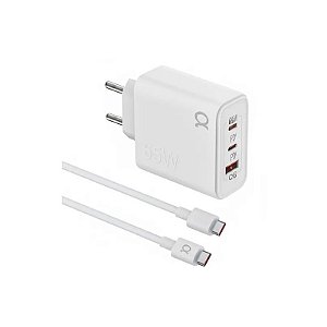 Carregador A'Gold Pro+CA46-5 USB-A/USB-C X2 com Cabo de 65W - Branco