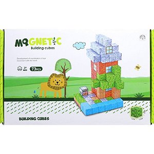 Jogo de Cubos Magnéticos de Construção Magnetic Chuang Huang - CH1279 (73 peças)