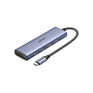 Hub Adaptador Ugreen CM511 6 Em 1 USB HDMI TF/SD