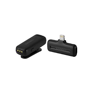 Microfone Satellite A-MK142 - Sem Fio - para Celular Lightning - Preto