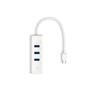 Adaptador Hub TP-Link UE330C USB Tipo-C 3 Portas / Ethernet Gigabit - Branco