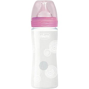 Mamadeira Chicco 28721 Well-Being 240mL Vidro - Rosa