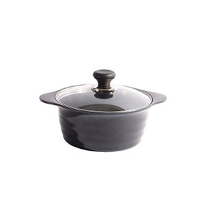 Panela Ecramic de Cerâmica com Tampa Preto 20CM