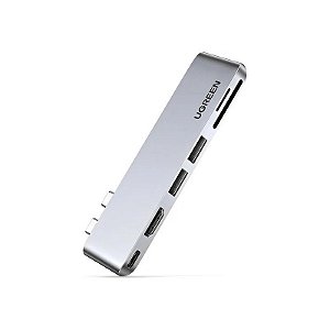 Adaptador Multifuncional Ugreen USB-C 5 Em 1 80856 - Prata