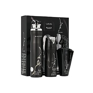 Kit Lattafa Maahir Black Edition - Água de Perfume - Unissex - 3 Em 1 - 300ML + 200ML + 100ML