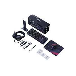 Kit Gamer Onikuma TZ5008 5 Em 1 Teclado + Mouse + Mousepad + Fone de Ouvido + Suporte