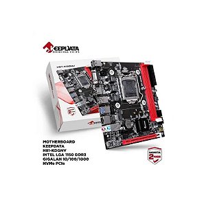 Placa-Mãe 1150 Keepdata H81-KDGNV 2XVG-DDR3, 1XVG-M.2 Nvme, 1XVG-D-Sub, 1XHDMI, 2XUSB-A 3.0, 4XUSB-A 2.0, 1XRJ45 Gigabit, 1XÁudio, M-ATX